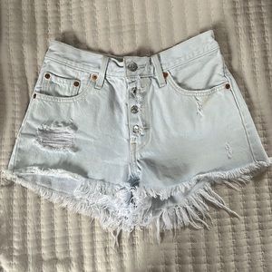 Levi 501 High Waisted Jean Shorts